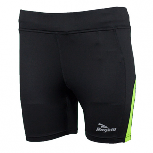 Edia dames korte hardloopbroek Zwart/fluorgeel